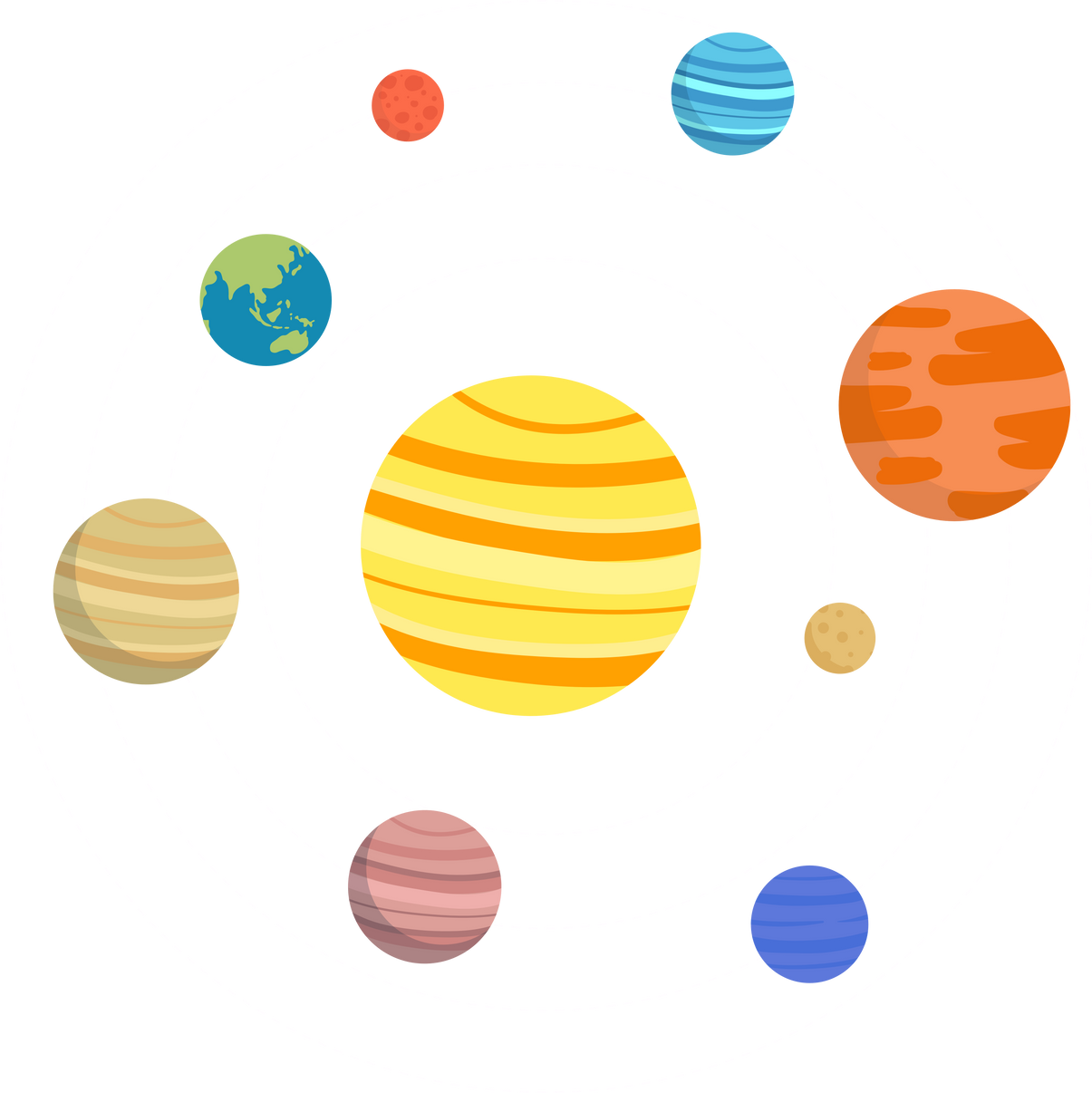 Solar System with planets